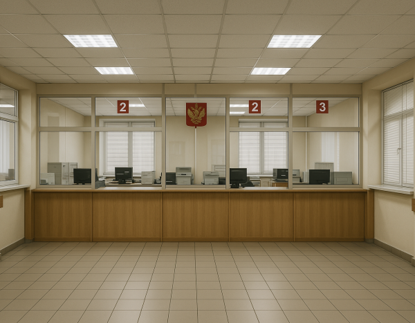 Очередь в госучреждение для подачи документов на регистрацию
