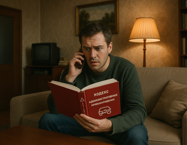 Водитель на телефоне изучает книгу о правах
